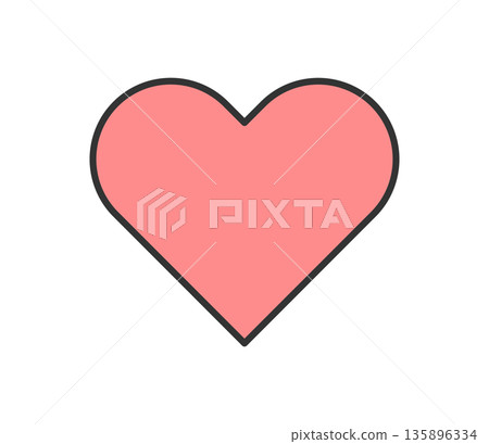 Simple red heart icon illustration vector Simple red heart icon illustration vector 135896334