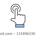 指向手指觸控圖示插圖向量圖 135896336