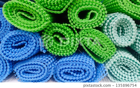 Rolled Green and Blue Anti Slip PVC Bath Mats for Safety Rolled Green and Blue Anti Slip PVC Bath Mats for Safety 135896754