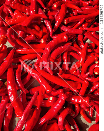 close up Red chili pepper background. 135896765