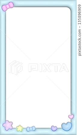 Cute plump light blue frame, 16:9 size, vertical 135896909