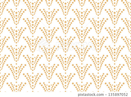 Flower geometric pattern. Seamless vector background. White and golden ornament 135897052