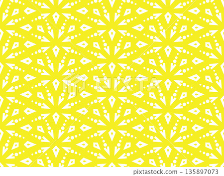 Abstract geometric pattern. A seamless vector background. White and yellow ornament. Graphic modern pattern. Simple lattice graphic design Abstract geometric pattern. A seamless vector background. White and yellow ornament. Graphic modern pattern. Simple lattice graphic design 135897073