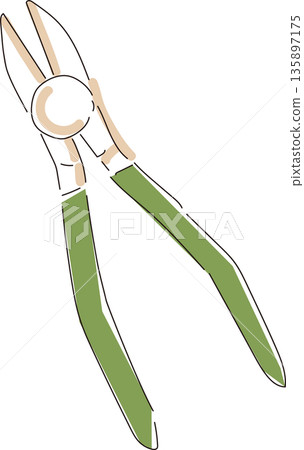 Cute tool illustration: Nippers Cute tool illustration: Nippers 135897175