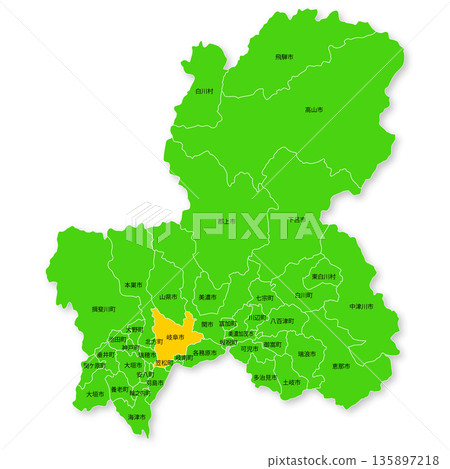岐阜縣及岐阜市地圖 135897218
