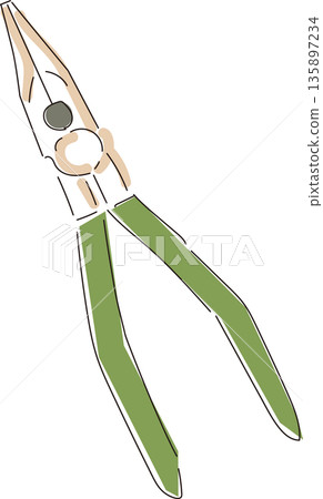 可愛的工具插圖:收音機鉗 可愛的工具插圖:收音機鉗 135897234