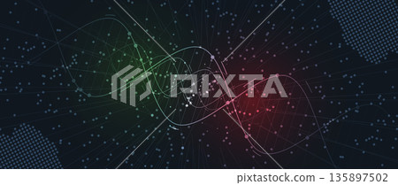 Futuristic scientific hexagons structure, DNA strands, connected neural web Futuristic scientific hexagons structure, DNA strands, connected neural web 135897502