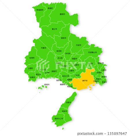 兵庫縣和神戶市地圖 135897647