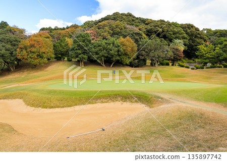 九州長崎市海洋宮高爾夫俱樂部9號長洞果嶺 九州長崎市海洋宮高爾夫俱樂部9號長洞果嶺 135897742