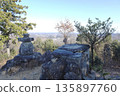 Saitama Prefecture: Mt. Ishimori / A mountaintop with a shrine against the horizon [Outer Chichibu Seven Peaks Traverse Hiking Course] Ogawamachi 135897760