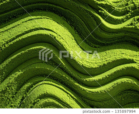 Matcha powder wave pattern texture Matcha powder wave pattern texture 135897994