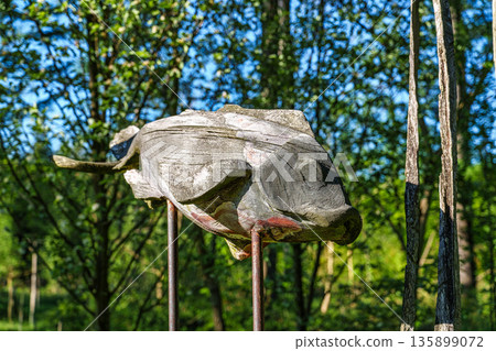 Kranzberg , Germany - May 01, 2025: Asia garden in the World Forest, Weltwald in Freising, Bavaria, Germany. 135899072