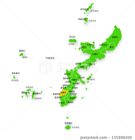 Map of Okinawa main island and Naha city Map of Okinawa main island and Naha city 135899200