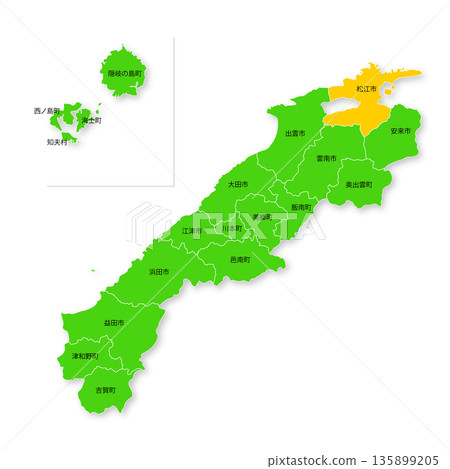 島根縣和松江市地圖 島根縣和松江市地圖 135899205