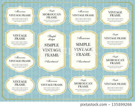 簡約復古相框標籤系列/維多利亞風格壁紙背景 135899266