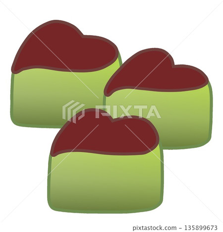 Illustration of a block of heart-shaped chocolate Illustration of a block of heart-shaped chocolate 135899673