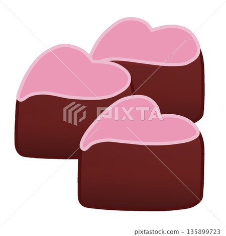 Illustration of a block of heart-shaped chocolate Illustration of a block of heart-shaped chocolate 135899723