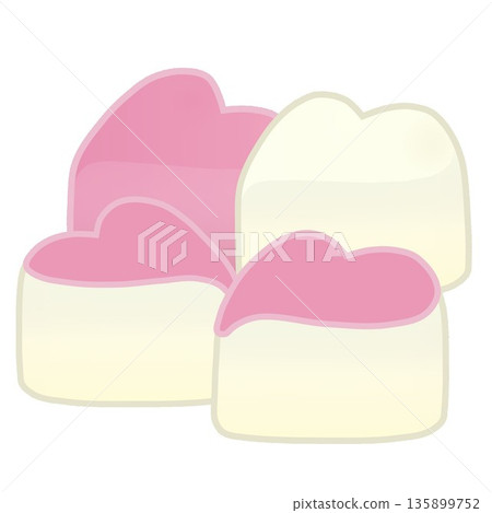一塊心形巧克力的插圖 135899752