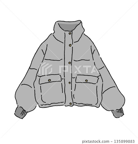 Down jacket fashion item illustration: Winter casual outerwear material 135899883