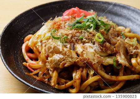 Fried udon noodles Japanese food Fried udon noodles Japanese food 135900023