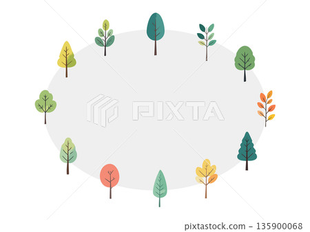 橢圓形木框,手繪樹形圖案,斯堪的納維亞風格 橢圓形木框,手繪樹形圖案,斯堪的納維亞風格 135900068