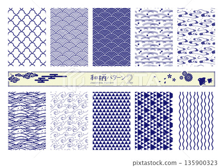 Japanese seamless pattern [indigo] 135900323