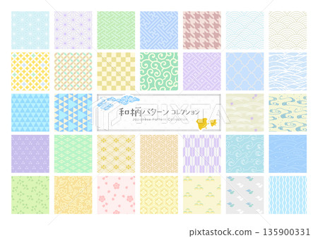 Japanese Pattern Seamless Pattern Variations [Pale Tones] 135900331