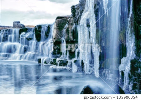 Black waterfall Black waterfall 135900354