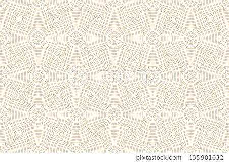 The geometric pattern with wavy lines. Seamless vector background. White and golden texture. Simple lattice graphic design The geometric pattern with wavy lines. Seamless vector background. White and golden texture. Simple lattice graphic design 135901032