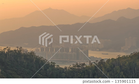 Jan 10 2026 Calm Coastal Waters Flow Through Scenic Ma Wan Channel Jan 10 2026 Calm Coastal Waters Flow Through Scenic Ma Wan Channel 135901115