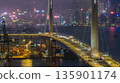 Jan 10 2026 Night Lights Illuminate Stonecutters Bridge Spanning Victoria Harbour 135901174
