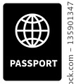 Passport simple black and white icon 135901347