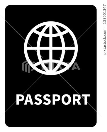 Passport simple black and white icon 135901347