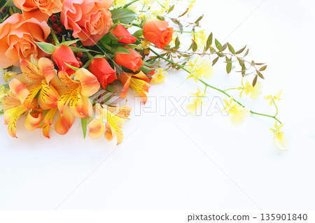 Orange rose bouquet Autumn image 135901840
