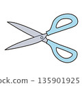 淺藍色剪刀的展開圖 135901925