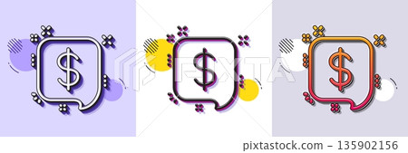 Payment received line icon. Halftone dotted pattern. Gradient icon with grain shadow. Dollar sign. Finance symbol. Line payment message icon. Various designs. Vector Payment received line icon. Halftone dotted pattern. Gradient icon with grain shadow. Dollar sign. Finance symbol. Line payment message icon. Various designs. Vector 135902156
