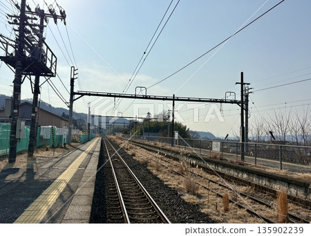 日本無人車站，上越線，敷島站，月台和軌道，日本景觀 135902239