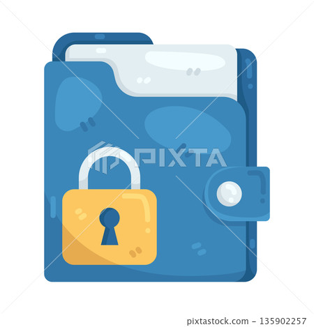 Illustration of locked folder Illustration of locked folder 135902257