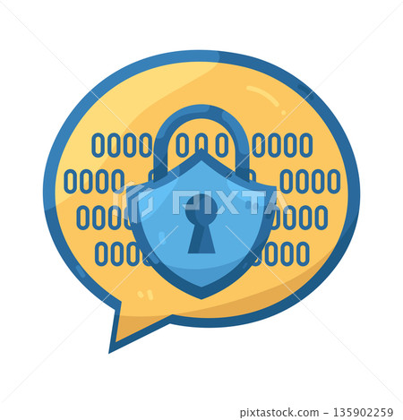 Illustration of Chat lock Illustration of Chat lock 135902259