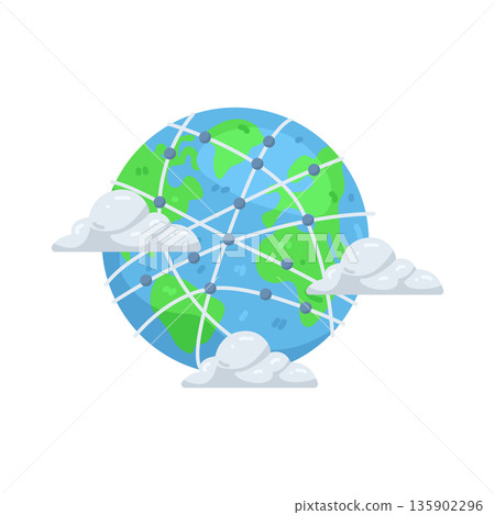 Illustration of global network Illustration of global network 135902296