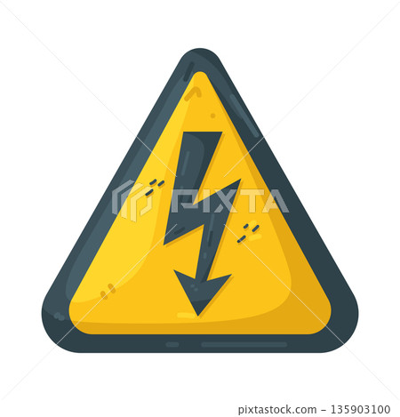 Illustration of high voltage sign Illustration of high voltage sign 135903100