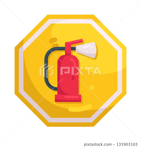 Illustration of fire extinguisher sign Illustration of fire extinguisher sign 135903103