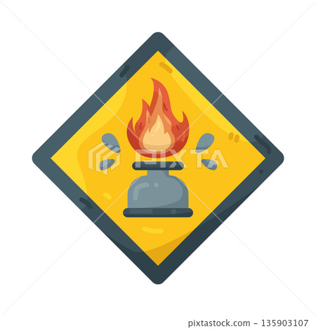 Illustration of fire hazard sign Illustration of fire hazard sign 135903107