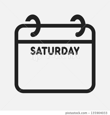Icon page calendar day week Saturday, empty space 135904033