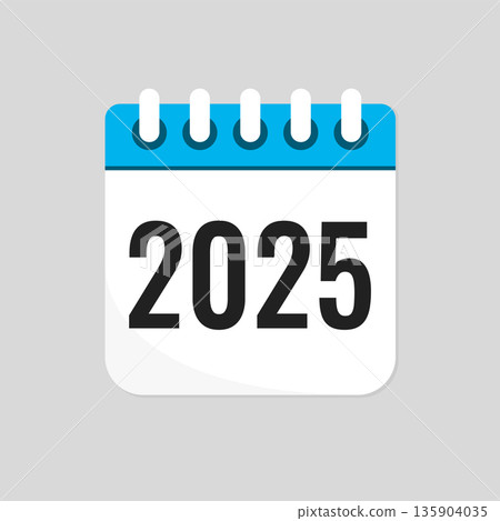 Vector template icon page calendar - year 2025 Vector template icon page calendar - year 2025 135904035