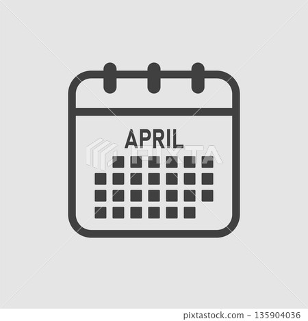 Vector template icon page calendar, month April Vector template icon page calendar, month April 135904036