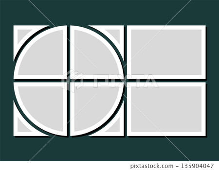 Template collage of six frames, images, photo Template collage of six frames, images, photo 135904047