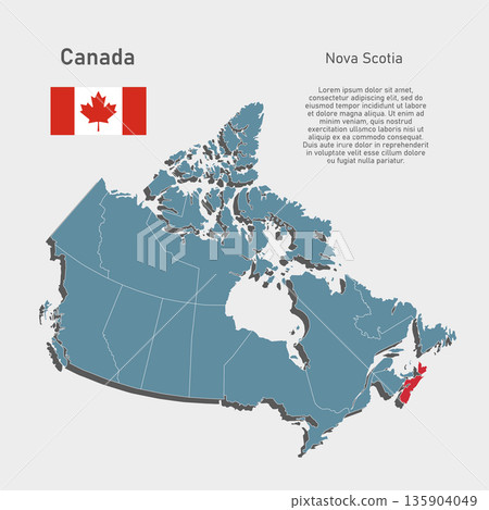 Vector map of Canada - Nova Scotia Province 135904049