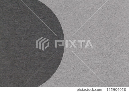 Gray paper texture background with black semicircle and copy space for banner, presentation, template 135904058