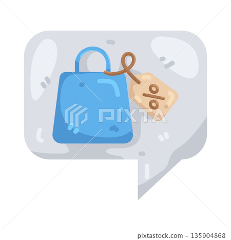 Illustration of shopping notification Illustration of shopping notification 135904868
